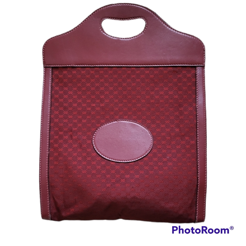 Pre-owned Vintage Gucci Bordeaux Red Shopper Tote Bag - Picture 3 of 15